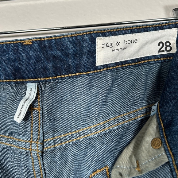 Rag & Bone women size 28 Logan mid rise wide leg jeans Annalise dark blue - Picture 11 of 14